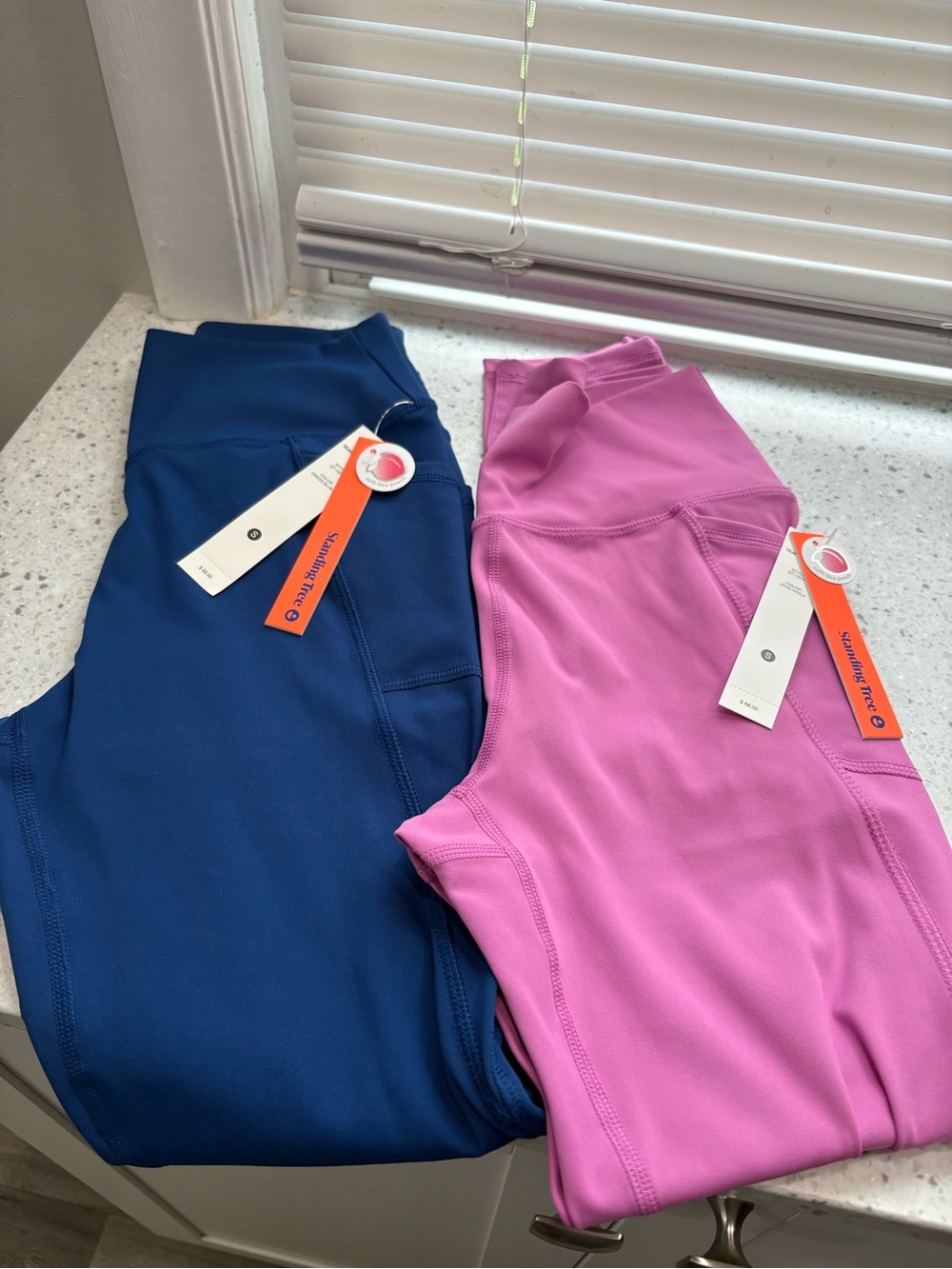 NWT Set of 2 Standing Tree Woman’s Leggings- Sz Small- Vivid Violet/Dress Blues